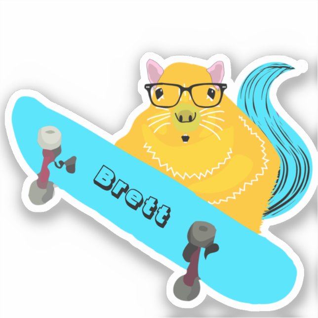 Pegatina Naughty Squirrel #750 Brett Skateboarding (Anverso)