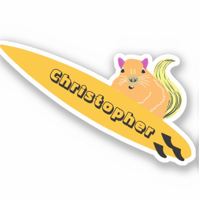 Pegatina Naughty Squirrel #782 Surfing (Anverso)