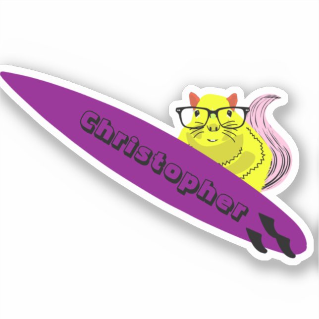 Pegatina Naughty Squirrel #796 Surfing (Anverso)