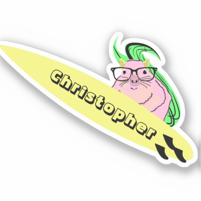 Pegatina Naughty Squirrel #804 Surfing (Anverso)