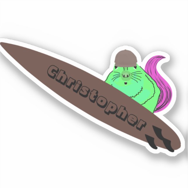 Pegatina Naughty Squirrel #816 Surfing (Anverso)