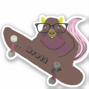 Pegatina Naughty Squirrel #821 Brett Skateboarding