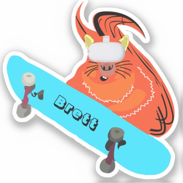 Pegatina Naughty Squirrel #865 Brett Skateboarding (Anverso)