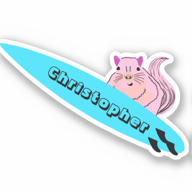 Pegatina Naughty Squirrel #867 Surfing (Anverso)