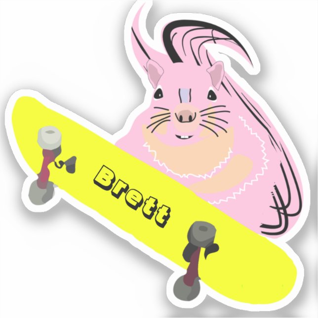 Pegatina Naughty Squirrel #936 Brett Skateboarding (Anverso)