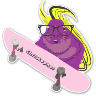 Pegatina Naughty Squirrel #96 Skateboarding