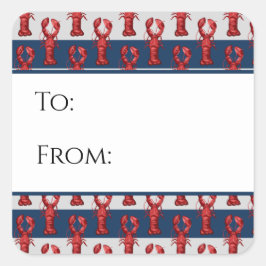 Pegatina Nautical Lobster Gift Tag