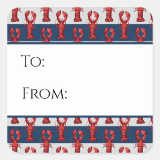 Pegatina Nautical Lobster Gift Tag