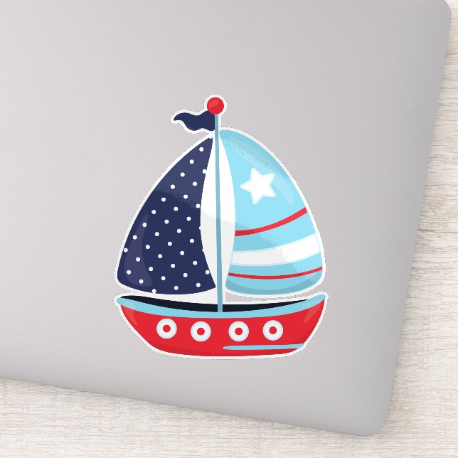 Pegatina Navegación en barco, vela, barco, vela (Detalle)