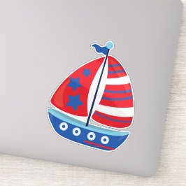 Pegatina Navegación en barco, vela, barco, vela, barco, bar