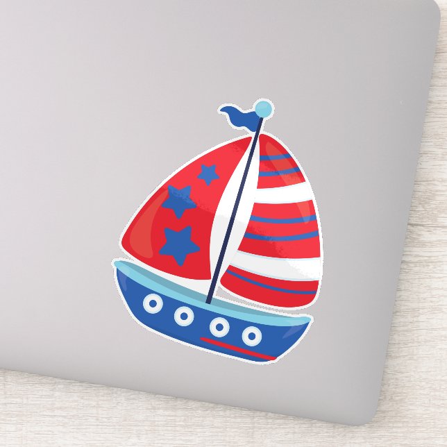 Pegatina Navegación en barco, vela, barco, vela, barco, bar (Detalle)