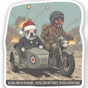 Pegatina Navidad divertida británica anti vegana