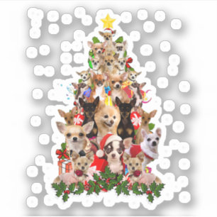 Pegatina Navidad en Chihuahua para perros chihuahua L