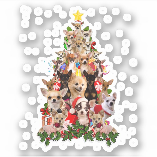 Pegatina Navidad en Chihuahua para perros chihuahua L (Anverso)