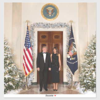 Pegatina Navidad en la Casa Blanca Donald Trump & Melania