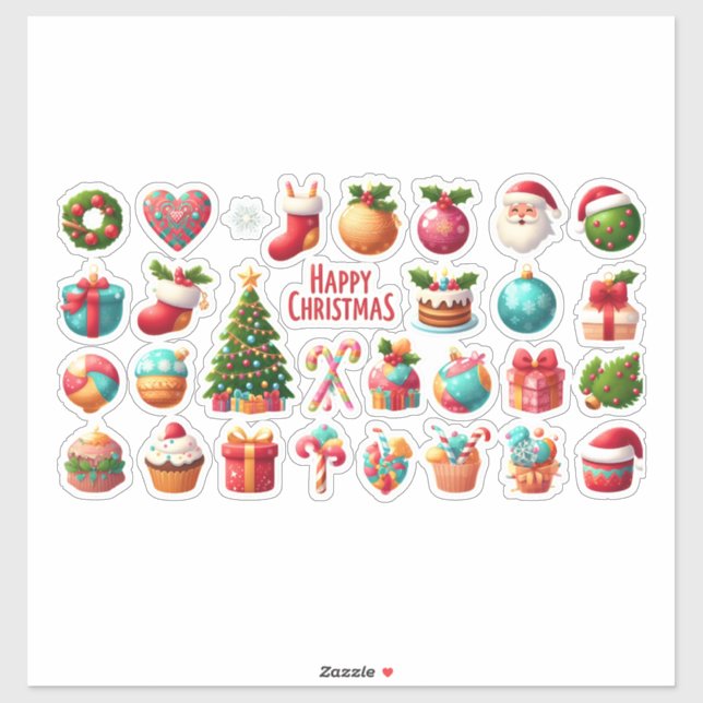 Pegatina Navidad moderna y elegante  (Hoja)