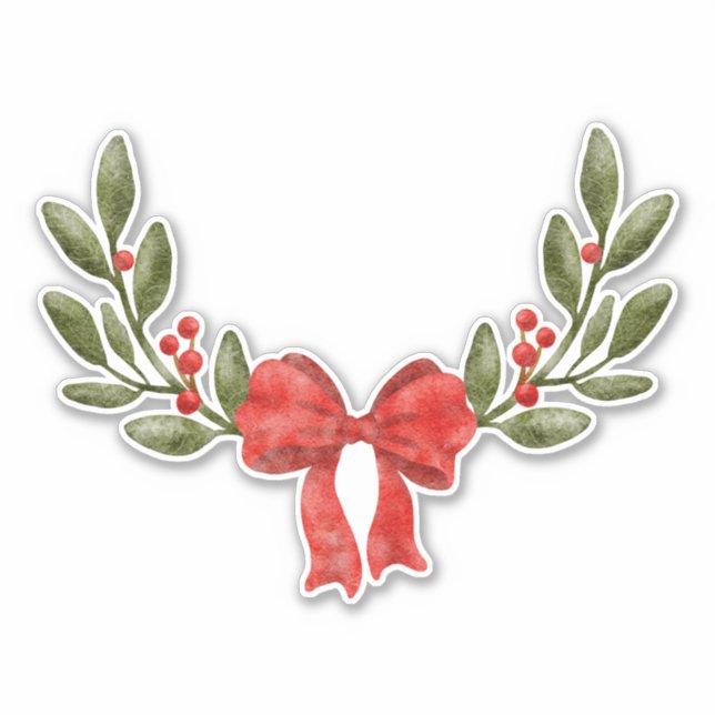 Pegatina Navidades acuarelas festivos florales decorativos (Anverso)