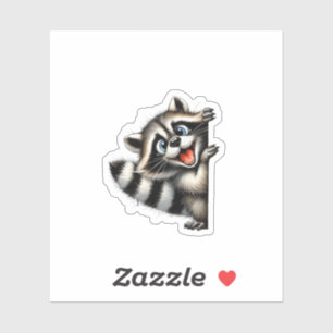 Pegatina Navidades Adorables del Raccoon Peek - Delicioso G