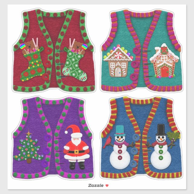 Pegatina Navidades Adorables Tacky Vests (Hoja)