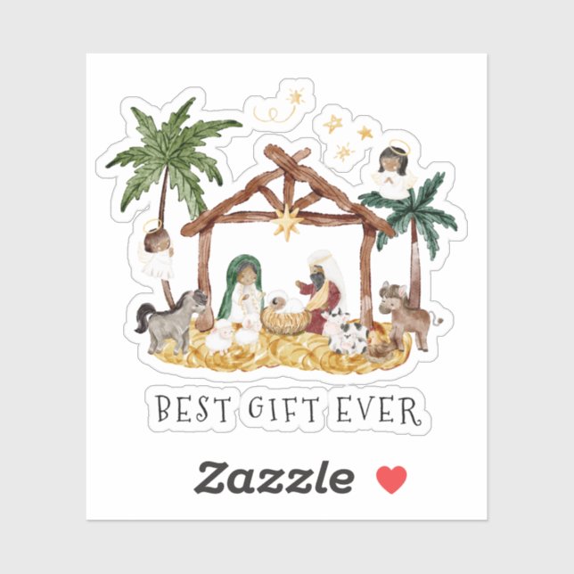 Pegatina Navidades afroamericanos de natividad negra (Hoja)