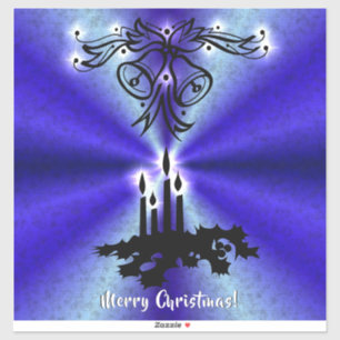 Pegatina Navidades Artdeco sobre el arcoiris verde azul