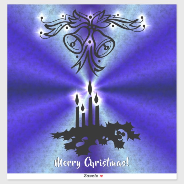 Pegatina Navidades Artdeco sobre el arcoiris verde azul (Hoja)