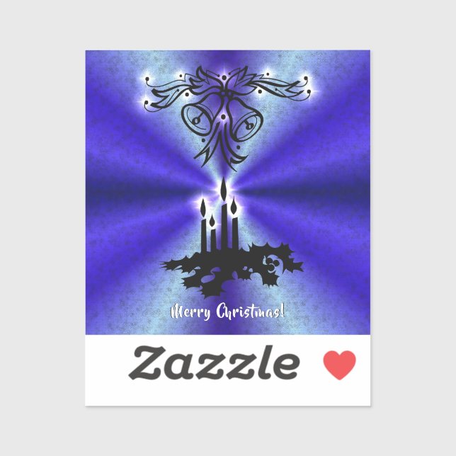 Pegatina Navidades Artdeco sobre el arcoiris verde azul (Hoja)