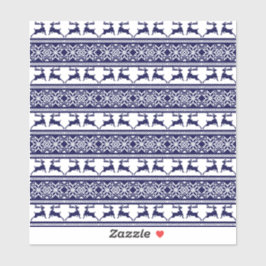 Pegatina Navidades, azul y blanco escandinavo