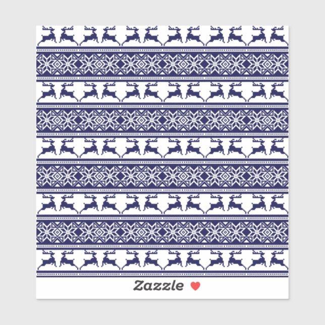 Pegatina Navidades, azul y blanco escandinavo (Hoja)