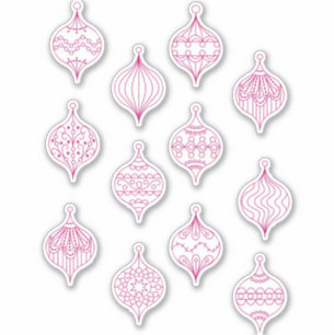 Pegatina Navidades Bauble Ornament Line Art