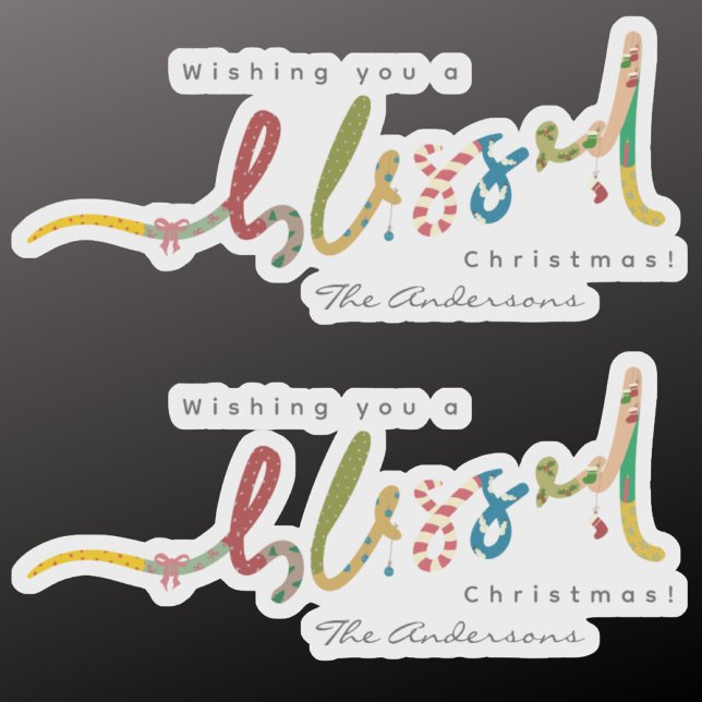 Pegatina Navidades bendecidos pintados a mano saludando al  (Subido por el creador)