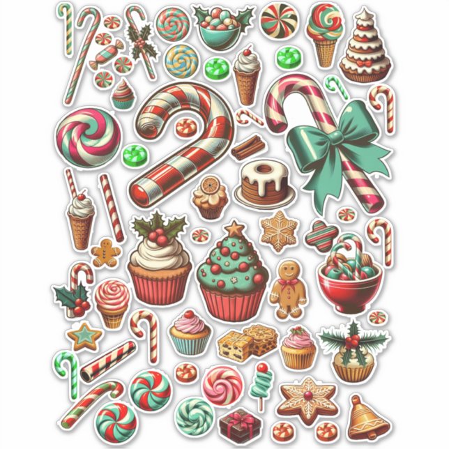 Pegatina Navidades Candy And Sweet trata a los clipart (Anverso)