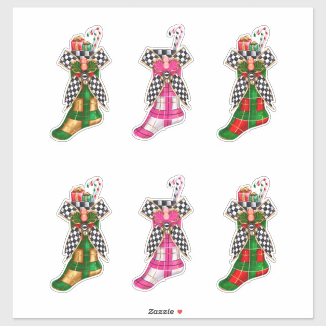 Pegatina Navidades Candy Canes Xmas Cheques de reposición (Hoja)