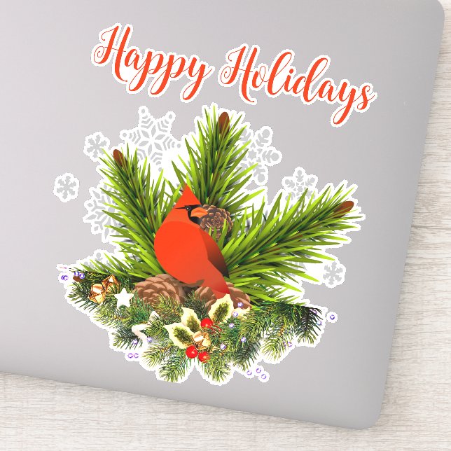 Pegatina Navidades Cardenal Personalizado-Pegatina de vinil (Detalle)