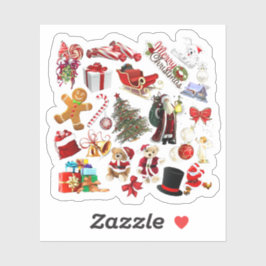 Pegatina Navidades Collage Holiday Cheer regalo