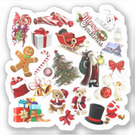 Pegatina Navidades Collage Holiday Cheer regalo