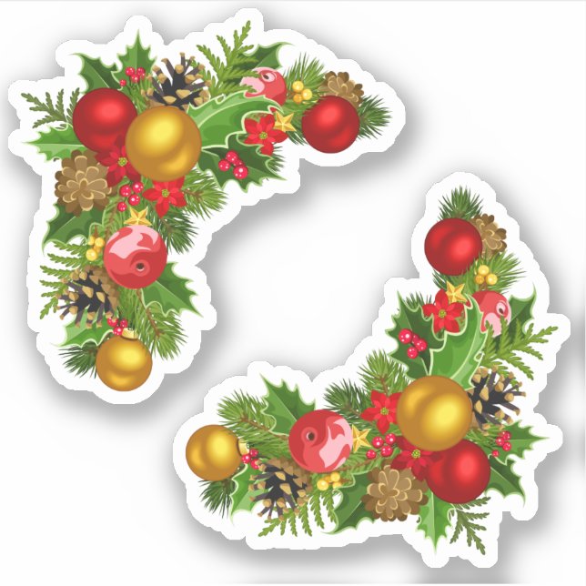Pegatina Navidades coloridos (Anverso)