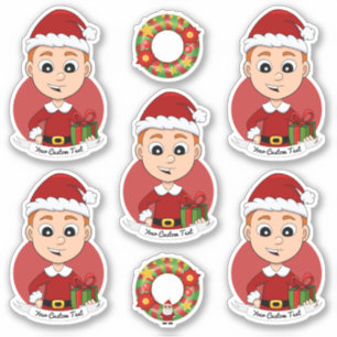Pegatina Navidades cortos muchacho con pelo jengibre