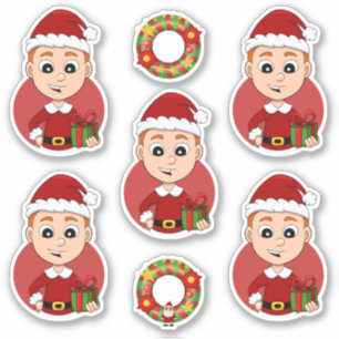 Pegatina Navidades cortos muchacho con pelo jengibre