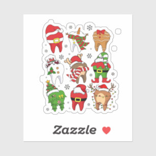 Pegatina Navidades curas Caracteres dentales Divertidos Fes