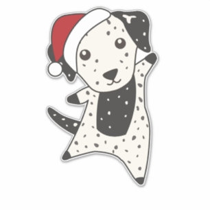 Pegatina Navidades dálmatas perros animales de invierno per