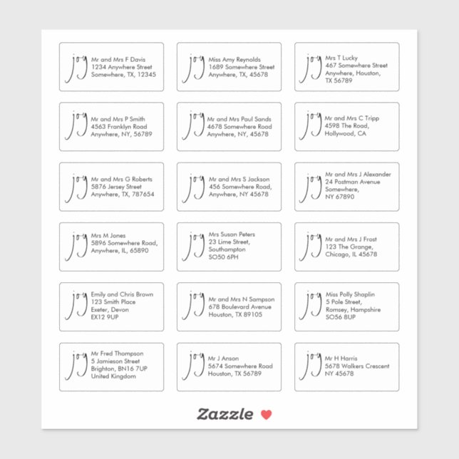 Pegatina Navidades De Alegría De Guión 18 Direcciones De No (Hoja)