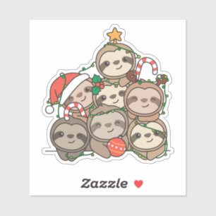 Pegatina Navidades de animales divertidos del árbol de Navi