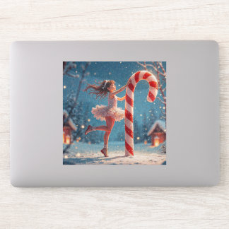 Pegatina Navidades de Ballerina Anime Chica y Candy Cane
