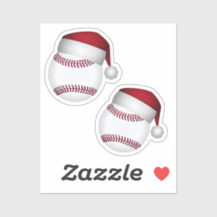 Pegatina Navidades de béisbol de Santa Hat