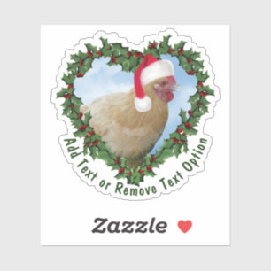 Pegatina Navidades de Buff Orpington Chicken Wreath