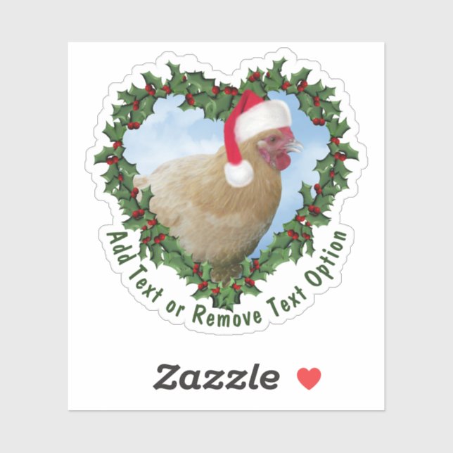 Pegatina Navidades de Buff Orpington Chicken Wreath (Hoja)