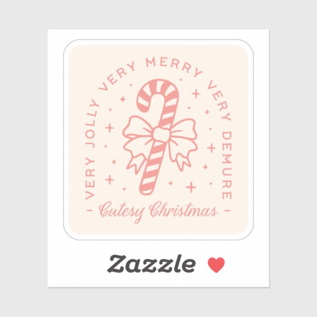 Pegatina Navidades de cortesía demure coquette estética ros (Hoja)