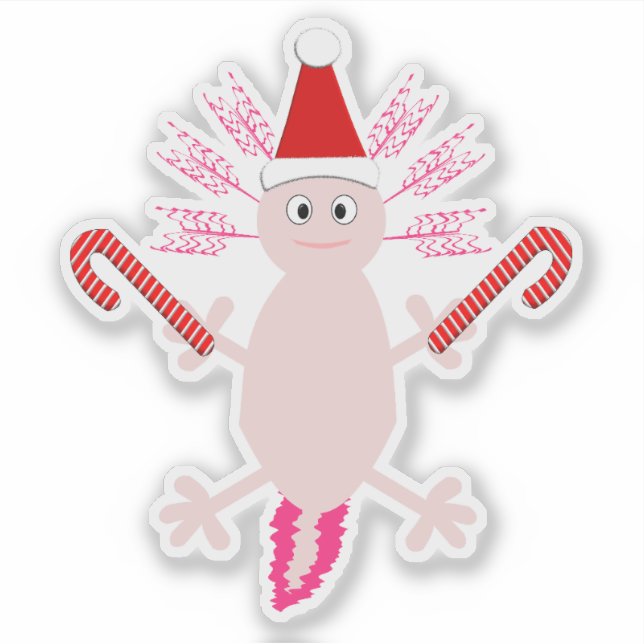 Pegatina Navidades de Cute Axolotl (Anverso)