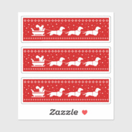 Pegatina Navidades de Dachshunds disfrutan de vacaciones de